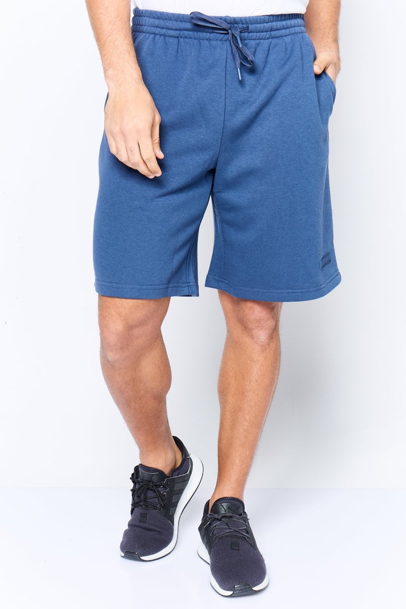 Core Elements Men Brand Logo Basic Shorts, Slate Blue - Image 1