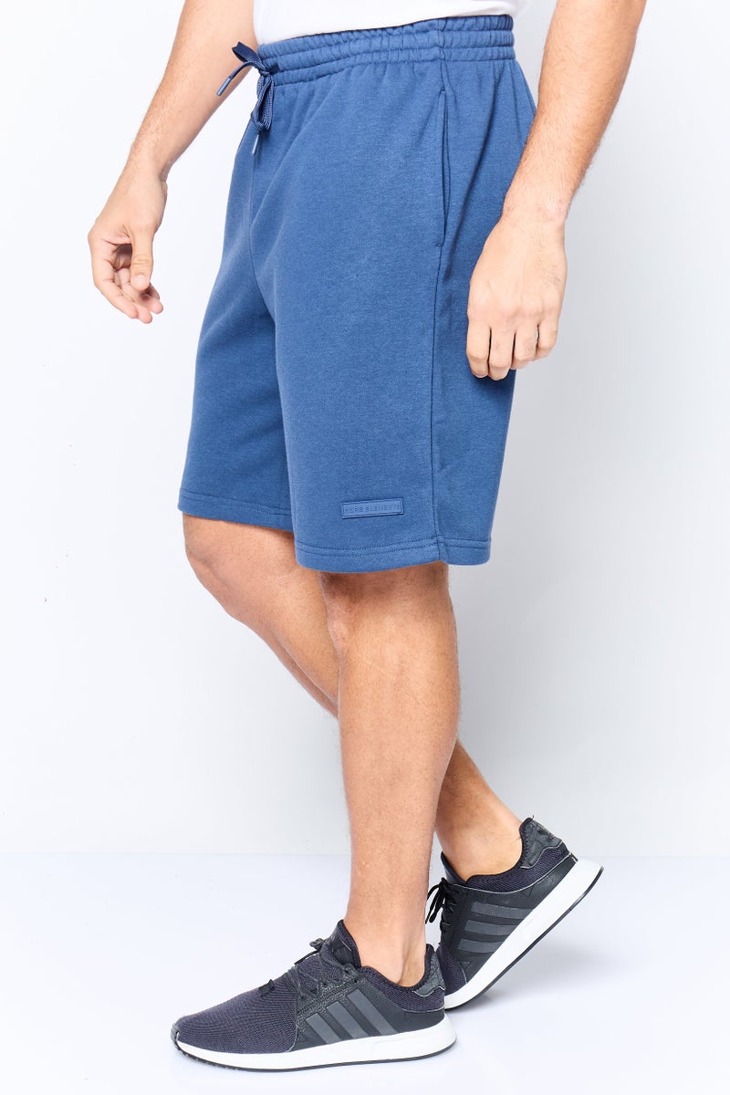 Core Elements Men Brand Logo Basic Shorts, Slate Blue - Image 4