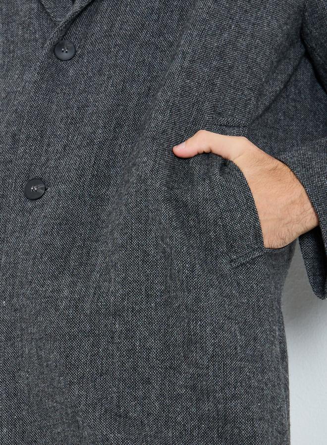 ستايلي معطف واسع بارز الملمس وأزرار أمامية - Image 4