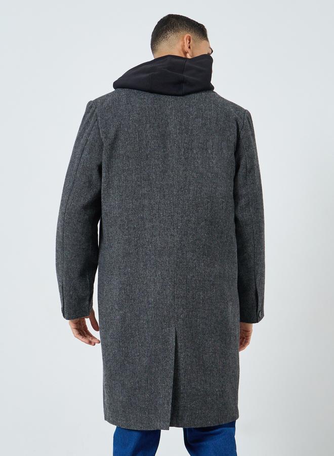 ستايلي معطف واسع بارز الملمس وأزرار أمامية - Image 5