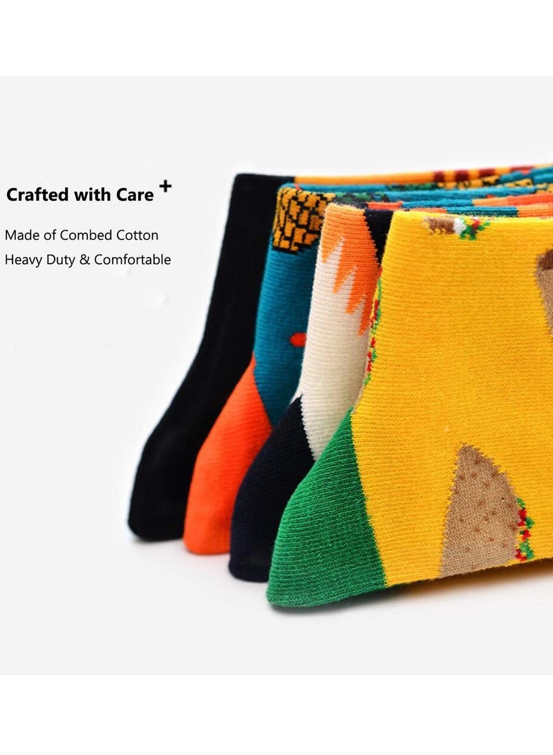 SOLARAE Funny Mens Colorful Dress Socks - Fun Novelty Patterned Cotton Crazy Design Socks - Image 3