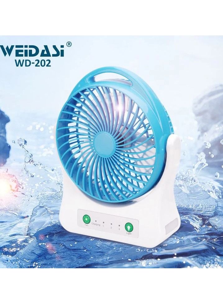 Weidasi Rechargeable Emergency Fan with Light  -202 - Image 1