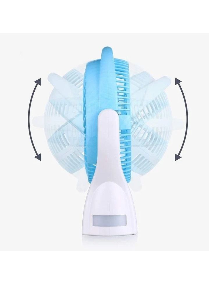 WEIDASI WD-202 Portable Rechargeable Desk Fan with LED Light, USB Powered Personal Cooling Fan, Adjustable Tilt Angle, 3 Speed Airflow, Quiet Operation, Battery Operated Table Fan for Home, Office, Study, Bedroom, Travel, Camping - Image 3