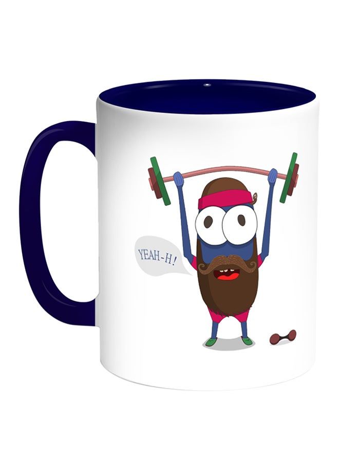 RKN Sports Printed Coffee Mug White Blue 11 ounce - Image 2