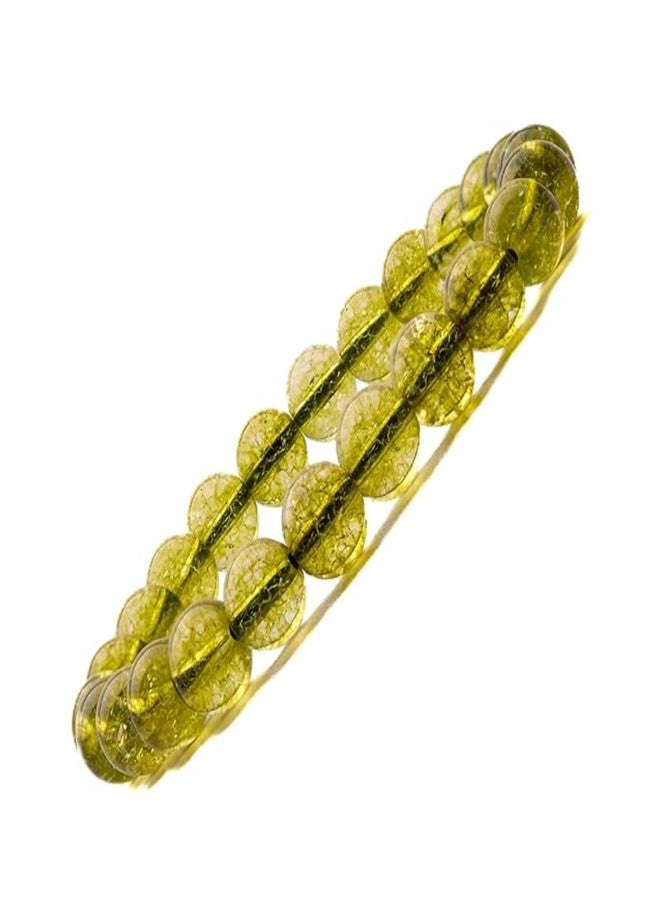 Plus Value Peridot Stone Bracelet for Vastu Feng Shui Chakra Aura Personal Reiki Healing Crystals (Beads Size 8mm, Jute Bag) - Image 1