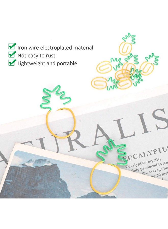 GLOGLOW 20Pcs Paper Clips 2 Color Pineapple Shaped Bookmarks Planner Clip Pin Durable And Rustproof Bookmark File Classification Clips Office Supplies School Gifts - Image 3