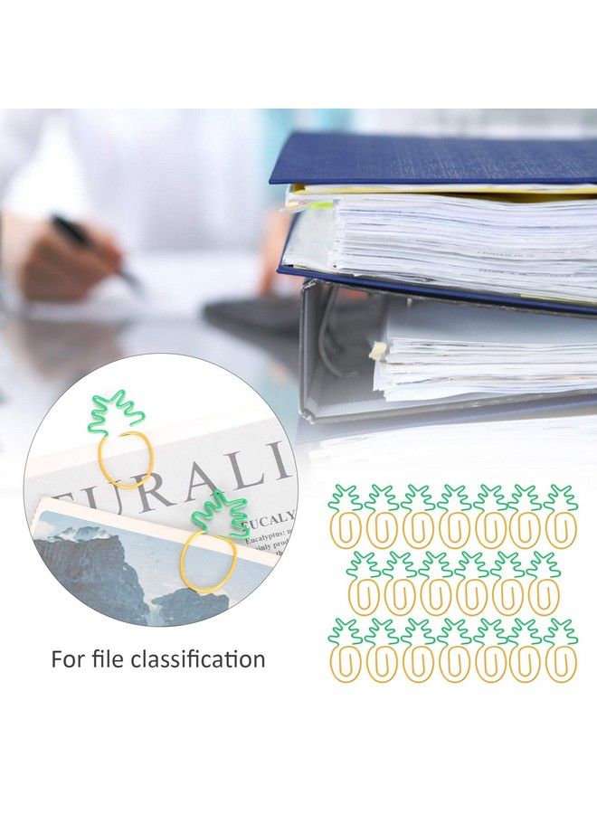 GLOGLOW 20Pcs Paper Clips 2 Color Pineapple Shaped Bookmarks Planner Clip Pin Durable And Rustproof Bookmark File Classification Clips Office Supplies School Gifts - Image 5