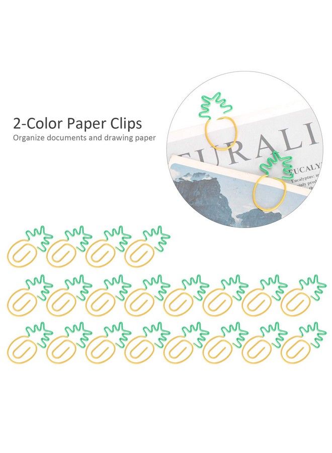 GLOGLOW 20Pcs Paper Clips 2 Color Pineapple Shaped Bookmarks Planner Clip Pin Durable And Rustproof Bookmark File Classification Clips Office Supplies School Gifts - Image 4