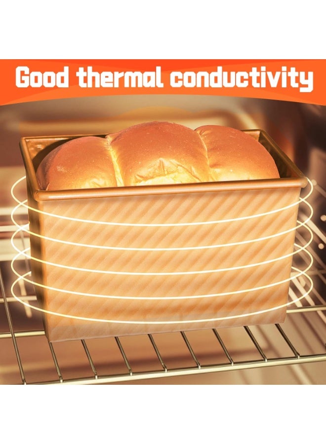 موثوقية التنبؤ 2 عبوة من صينية خبز بولمان مع غطاء، سعة 1 رطل من العجين و 0.5 رطل من العجين، مصنوعة من الفولاذ الكربوني المموج، صينية خبز ساندويتش غير لاصقة مع غطاء - Image 5