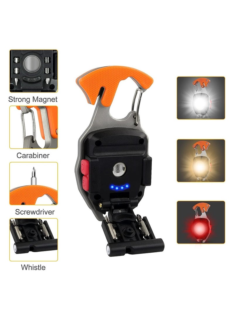 ELTRAZONE Mini Portable Work Light 800 Lumen Rechargeable Torch Keyring Inspection Lights with Bottle Opener, Magnetic Base, for Camping/Repairing/Emergency (2 Pieces) - Image 2