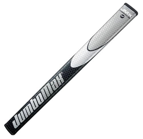 JumboMax Putter Grips JumboFlat 17 Golf Putter Grip Oversize ArmLock Grip Profile BlackSilver - Image 1