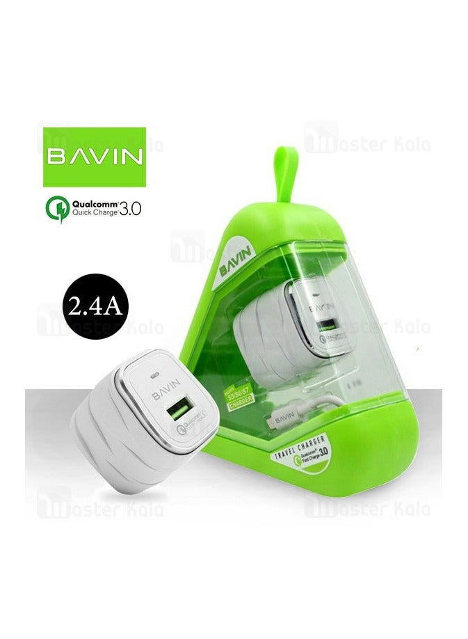 BAVIN 3.0 Qualcomm Quick Charger USB For Type-C - white - Image 2