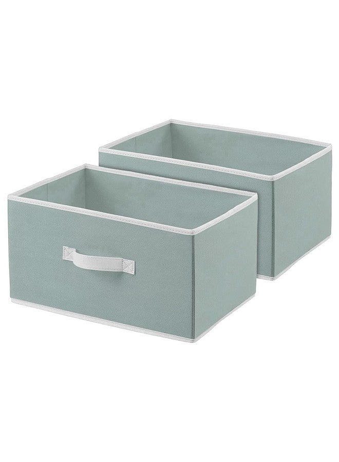 Kuber Industries Foldable Boxes For Storage (Pack of 2) - Multipurpose Storage Organizer For Clothes | Wardrobe | Closet | Toys | Books | Home - Undergarment Organizer Basket With Handle (Light Grey) - Image 1