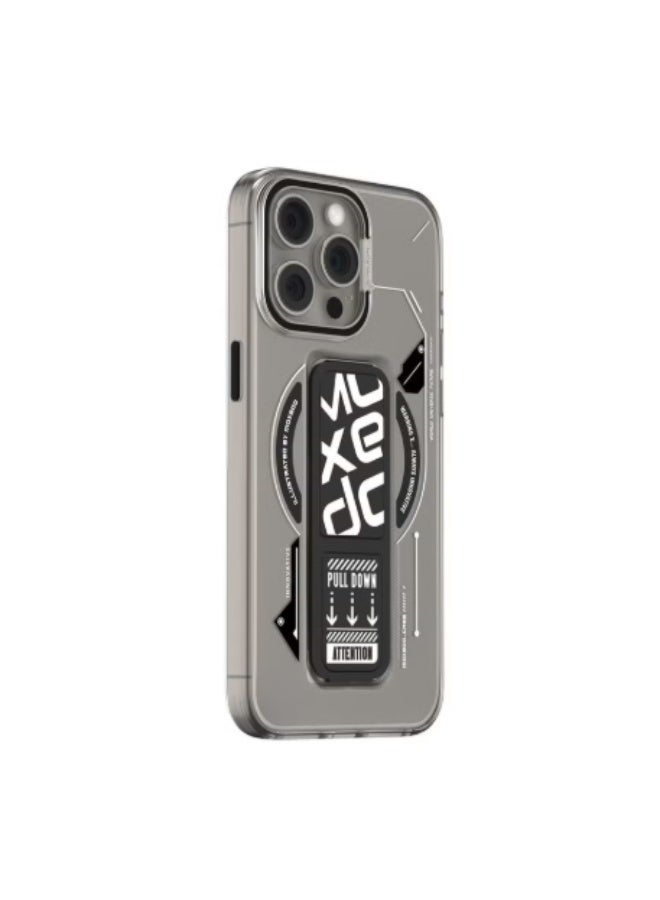 Moxedo Magnetic Protective Case Scratch Resistant Drop Protection with Built-in Extendable Grip Stand Compatible for iPhone 15 Pro 6.1 inch - Black