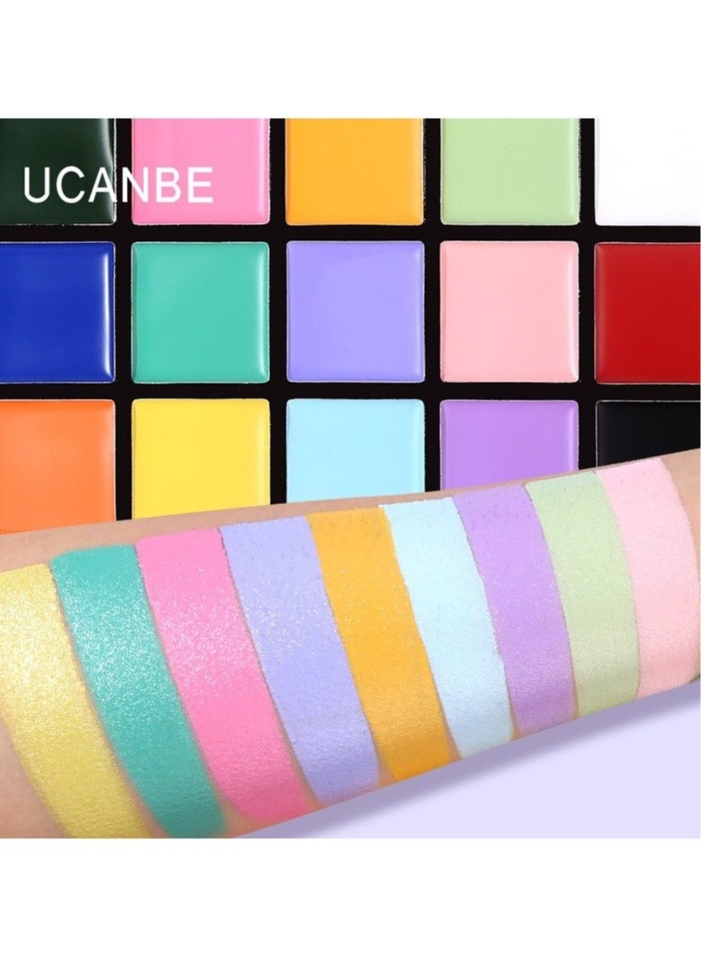 UCANBE 15-Color Macaron Oil-Based Paint Palette for Body Art & Stage Makeup - Image 5