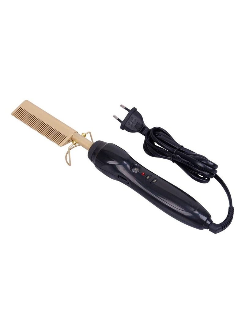 DubaiGallery مشط كهربائي مستقيم ومجعد للشعر مكواة تجعيد الشعر مشط تسخين كهربائي من سبائك التيتانيوم - Image 1
