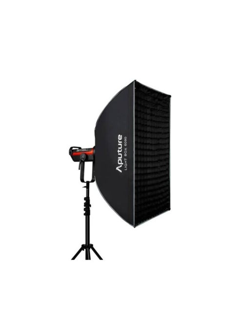 Aputure Light Box 60×90 cm Rectangular Softbox – Bowens Mount 2′×3′ Softbox with 1.5/2.5‑Stop Dual Diffusers, 45° Grid, Quick‑4‑Rod Setup & Carrying Bag