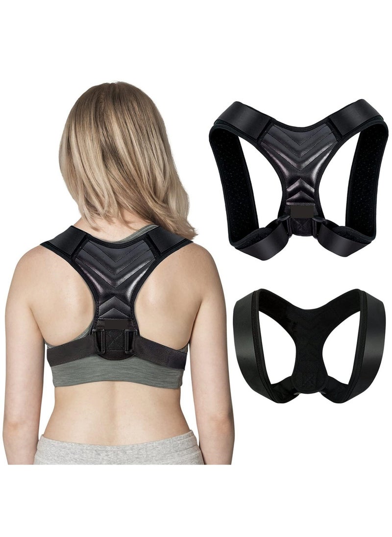 saykfoe Posture Corrector for Men and Women, Adjustable Back Support Back Straightener and Shoulder Support Brace Posture Correction Belt (Black), One Size  - Image 1