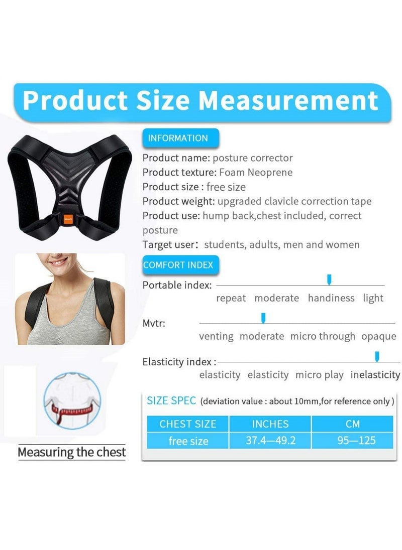 saykfoe Posture Corrector for Men and Women, Adjustable Back Support Back Straightener and Shoulder Support Brace Posture Correction Belt (Black), One Size  - Image 2