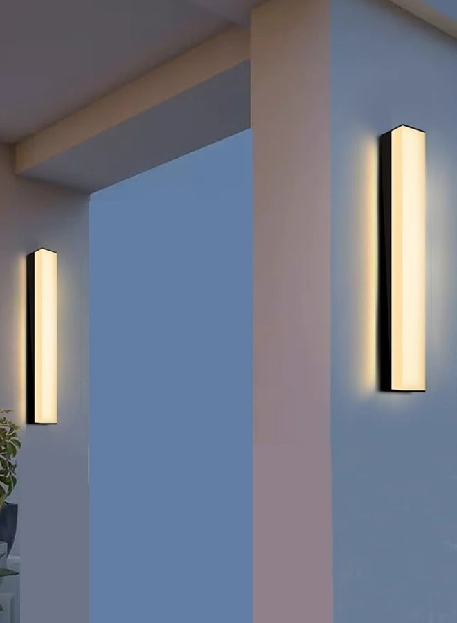 موندا مصباح جداري خارجي LED مقاوم للماء بمعيار IP65، مناسب للحدائق والممرات والشرفات، مزود بثلاثة اتجاهات إضاءة علوية وسفلية، تصميم عصري وبسيط، لون أسود مطفي، مثالي للسلالم والممرات والحدائق. - Image 4