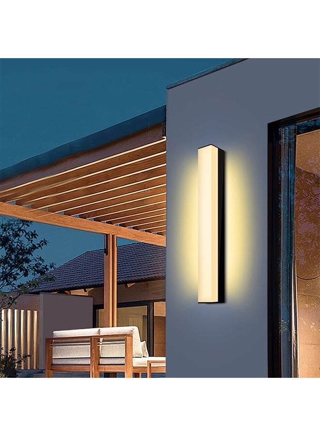 موندا مصباح جداري خارجي LED مقاوم للماء بمعيار IP65، مناسب للحدائق والممرات والشرفات، مزود بثلاثة اتجاهات إضاءة علوية وسفلية، تصميم عصري وبسيط، لون أسود مطفي، مثالي للسلالم والممرات والحدائق. - Image 2