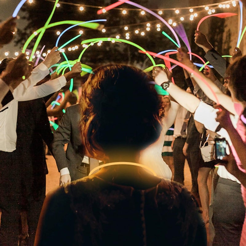 Glow Fever Glow Sticks Bulk 100ct 22'' Glow Necklaces with Connectors, Neon Light Sticks for Party Festivals Raves Concert Birthday Wedding, Green - Image 4