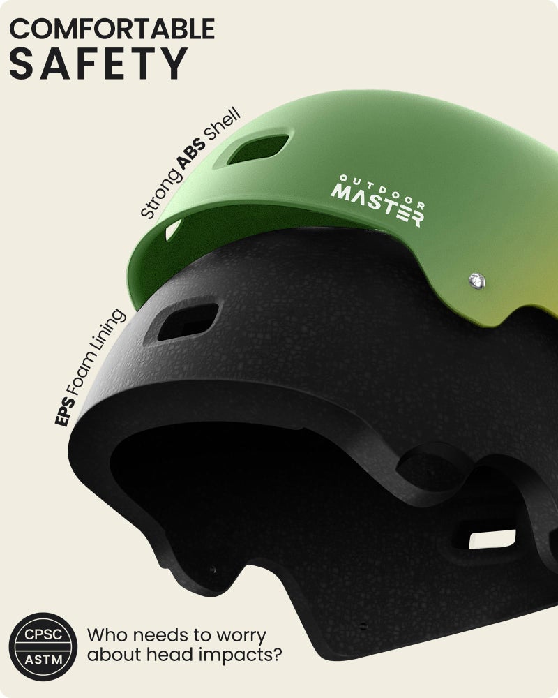 OutdoorMaster Skateboard Cycling Helmet - Two Removable Liners Ventilation Multi-Sport Scooter Roller Skate Inline Skating Rollerblading for Kids, Youth & Adults - L - Nature - Image 2