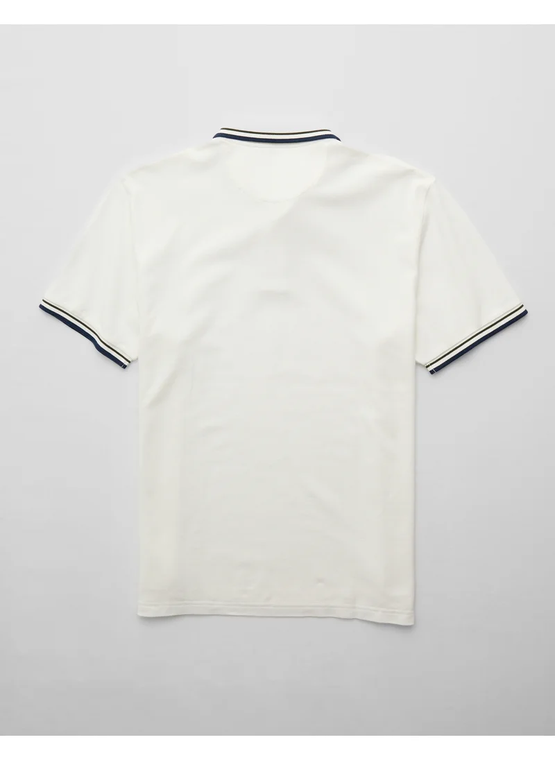 American Eagle AE Stretch Pique Tipped Polo Shirt
