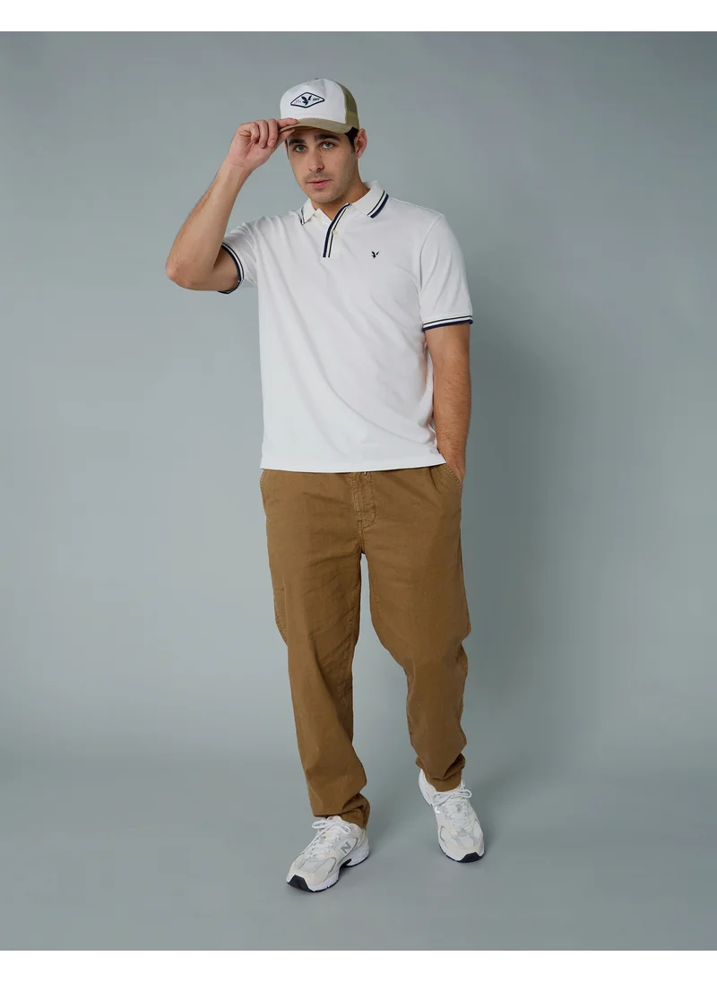 American Eagle AE Stretch Pique Tipped Polo Shirt