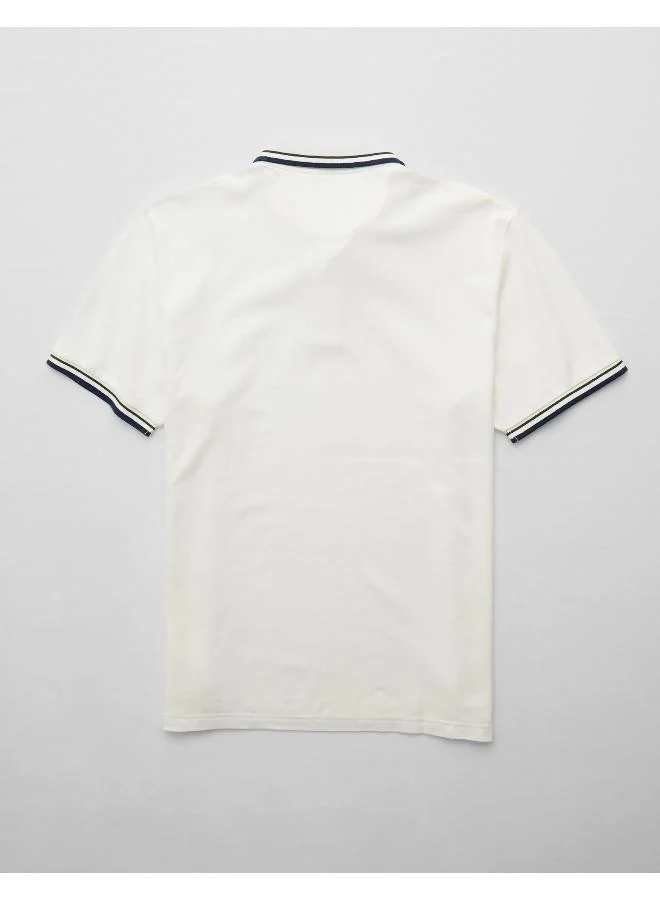 American Eagle AE Stretch Pique Tipped Polo Shirt