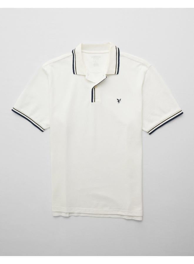 American Eagle AE Stretch Pique Tipped Polo Shirt - Image 3