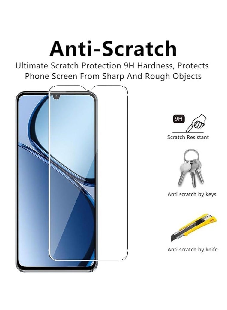 عام حامي الشاشة متوافق مع ريلمي C63، زجاج مقاوم للخدوش بصلابة 9H وحزمة من قطعتين، بدون فقاعات، واضح العرض عالي الدقة لريلمي C63. - Image 3