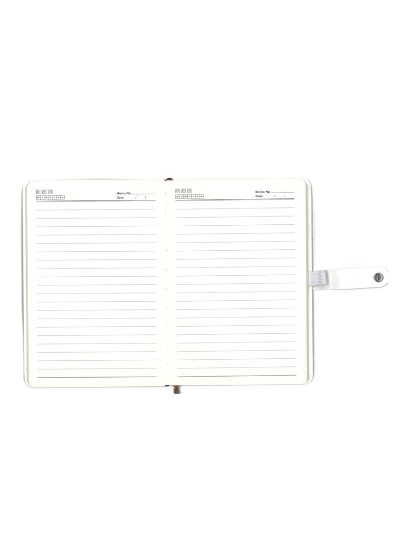 Generic A5 Size Executive Leather Cover Notebook 80 Sheets White Cover - Image 2
