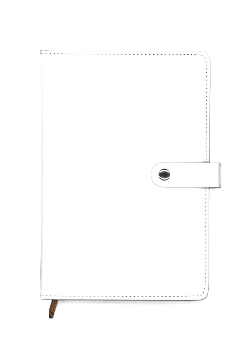 Generic A5 Size Executive Leather Cover Notebook 80 Sheets White Cover - Image 1