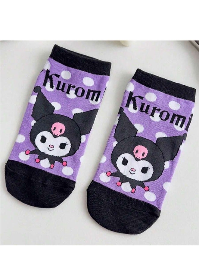5 Pairs Sanrio Short Socks Cartoon Kuromi Cute Cotton Socks Summer Ankle Boot Low Cut Socks  - Image 4