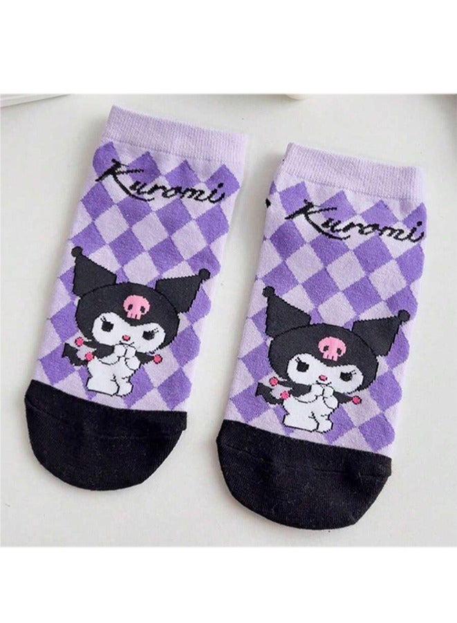 5 Pairs Sanrio Short Socks Cartoon Kuromi Cute Cotton Socks Summer Ankle Boot Low Cut Socks  - Image 5