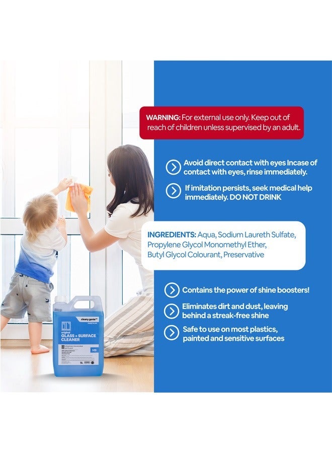cleany genie Original Glass & Surface Cleaner Liquid 5L - Image 3