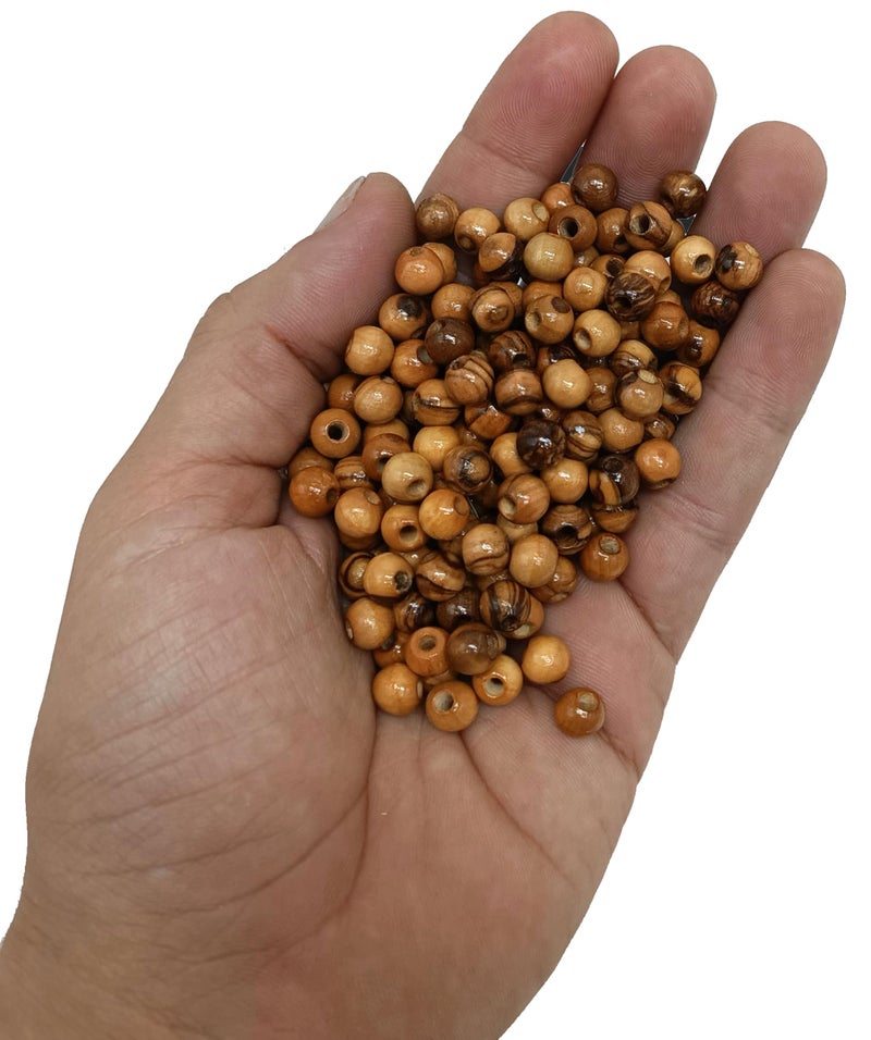 ZULUF 6mm Olive Wood Beads Bulk 500pcs – Natural Wooden Pieces for Jewelry Making, Catholic Rosary Supplies, Bracelet Necklace Craft Parts, DIY Macrame, Holy Land with Certificate BEAD021 - Image 1
