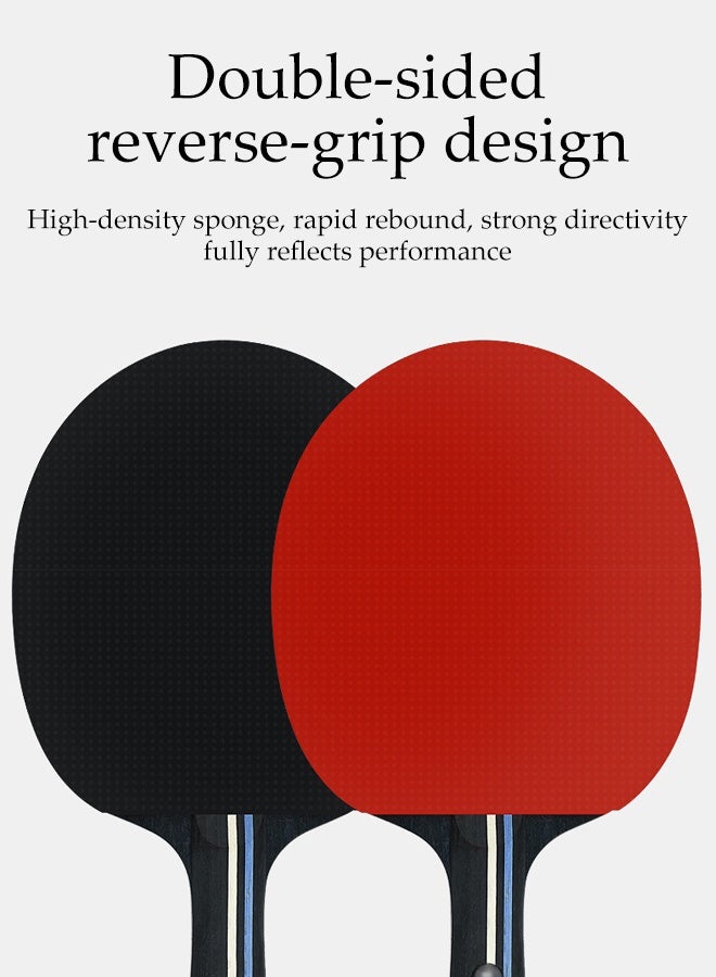 DUNISO Table Tennis Rackets, Table Tennis Racket Set 2 Paddles 3 Balls，Professional Quality Double Sided Rubber Table Tennis Rackets, Suitable for Beginners and Casual Play - Image 5
