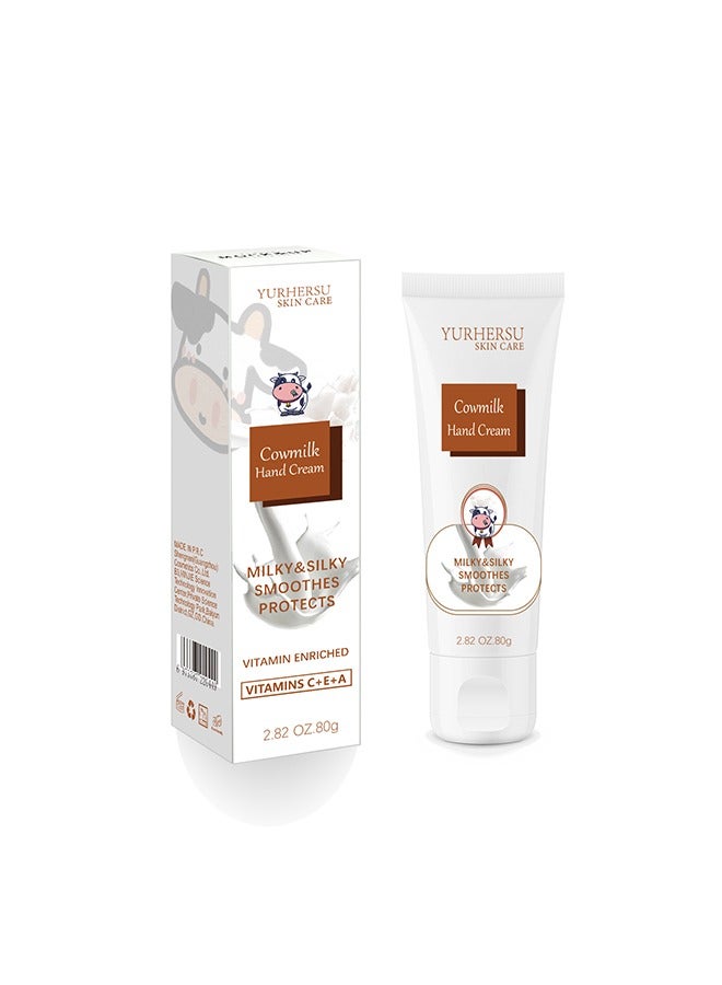 YURHERSU كريم اليد بالحليب للأيدي الجافة والمتشققة، يمنع يديك من التشقق، ترطيب عميق، غسول يد بحجم مناسب للسفر للعناية اليومية! - Image 1