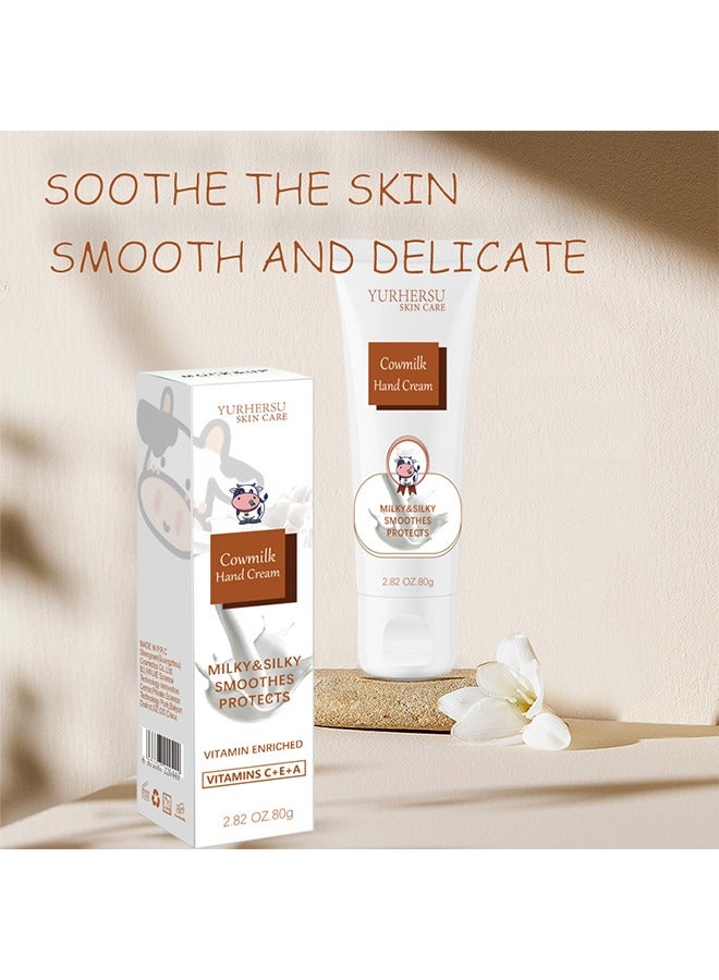 YURHERSU كريم اليد بالحليب للأيدي الجافة والمتشققة، يمنع يديك من التشقق، ترطيب عميق، غسول يد بحجم مناسب للسفر للعناية اليومية! - Image 3