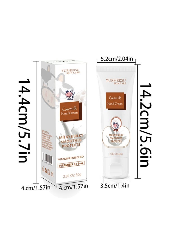 YURHERSU كريم اليد بالحليب للأيدي الجافة والمتشققة، يمنع يديك من التشقق، ترطيب عميق، غسول يد بحجم مناسب للسفر للعناية اليومية! - Image 2