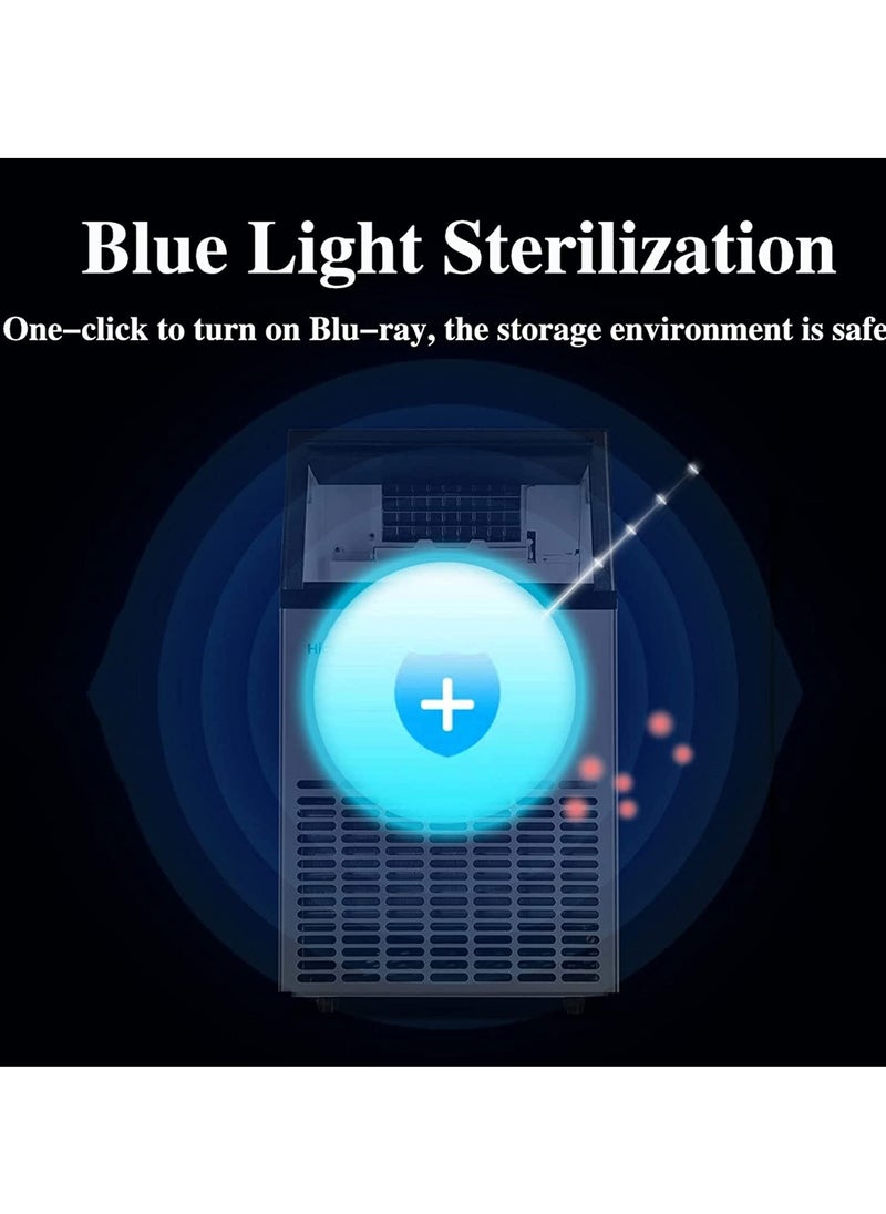 Generic - Commercial Ice Maker Ice Machine Self Clean, 66 Cubes per Batch in 11-18 Minutes 80KG/24H,15KG Storage Bin, Advanced LCD Panel w/Clear Indicators。Automatic water intake and bottled water can be used. - Image 1