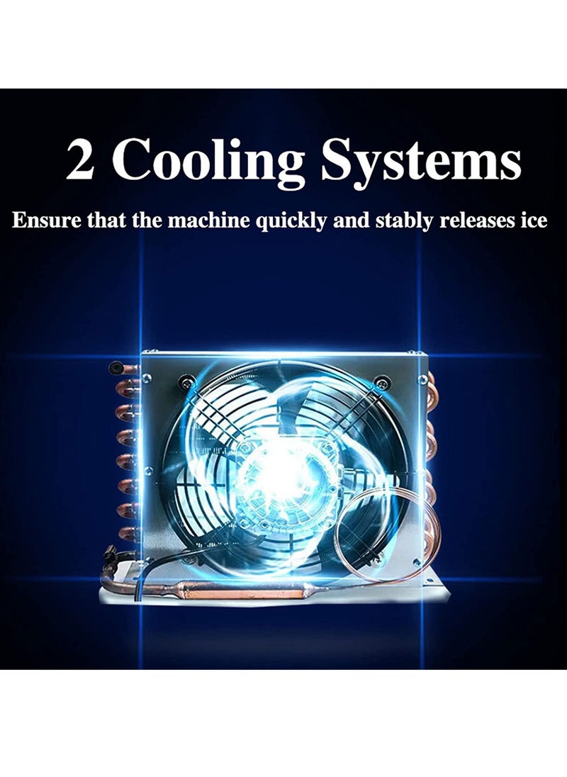 Generic - Commercial Ice Maker Ice Machine Self Clean, 66 Cubes per Batch in 11-18 Minutes 80KG/24H,15KG Storage Bin, Advanced LCD Panel w/Clear Indicators。Automatic water intake and bottled water can be used. - Image 1