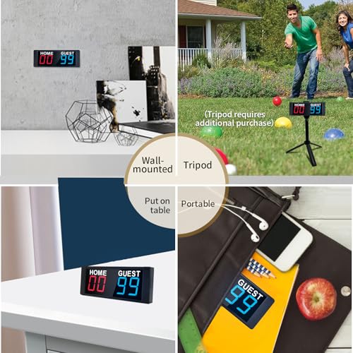YZ Magnetic Battery Powered Cornhole Scoreboard,Portable Digital Scoreboard with Remote,Ping Pong Score Keeper with Buzzer,LED Electronic Scoreboard for Basketball/Baseball/Volleyball/Billiard Games - Image 4