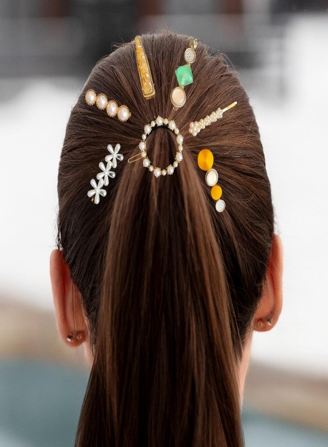 JPV 8 PCS Premium Korean stylish Hair Clips For Women's And Girls, Multicolor 8 Piece Set Korean Style Pearl Metal Hair clips, Plastic Pearl Barrettes Hairpin for Women & Girls - Image 5