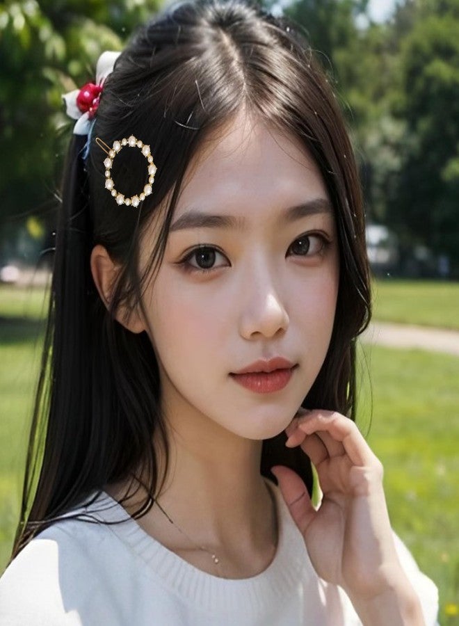 JPV 8 PCS Premium Korean stylish Hair Clips For Women's And Girls, Multicolor 8 Piece Set Korean Style Pearl Metal Hair clips, Plastic Pearl Barrettes Hairpin for Women & Girls - Image 2