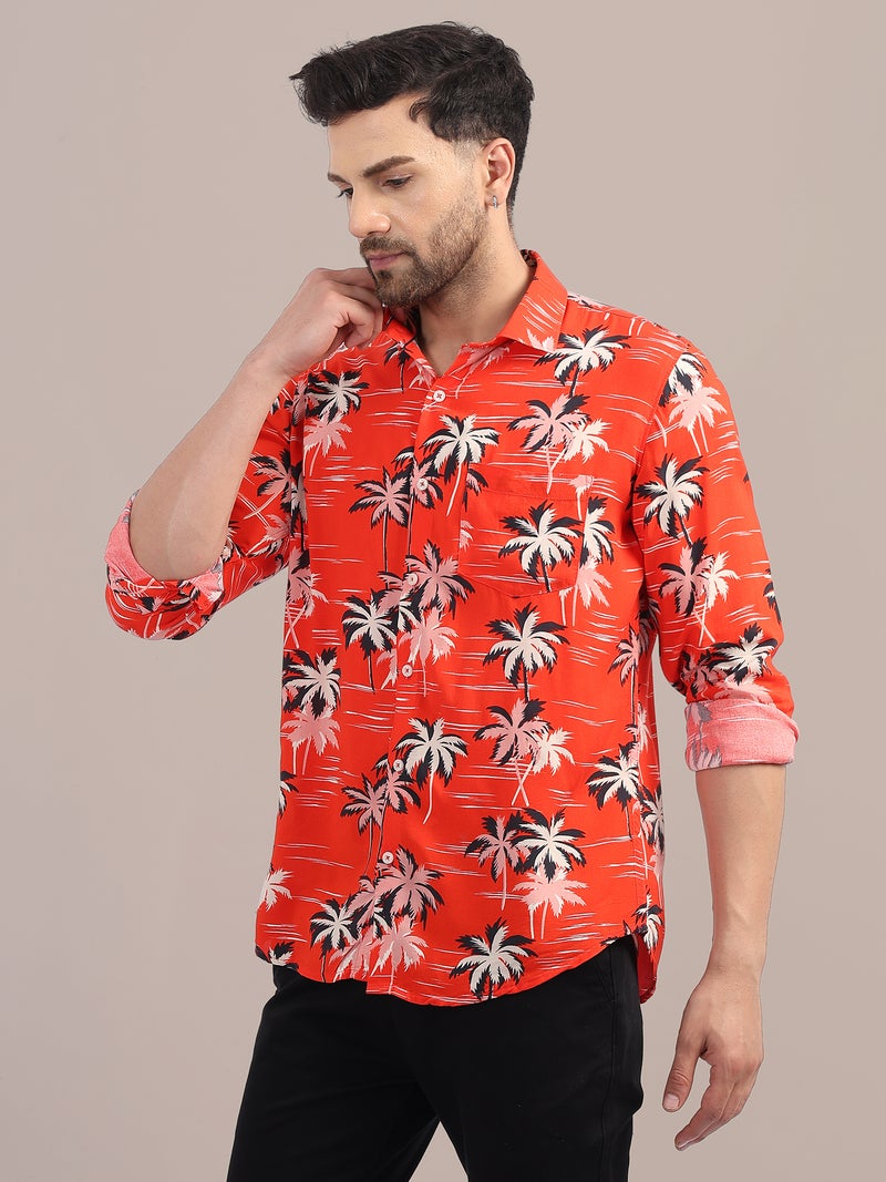 AMSWAN-FULL-SLEEVE-MENS-RAYON-SHIRT-WITH-RED-FLOWER-PRINT - Image 5