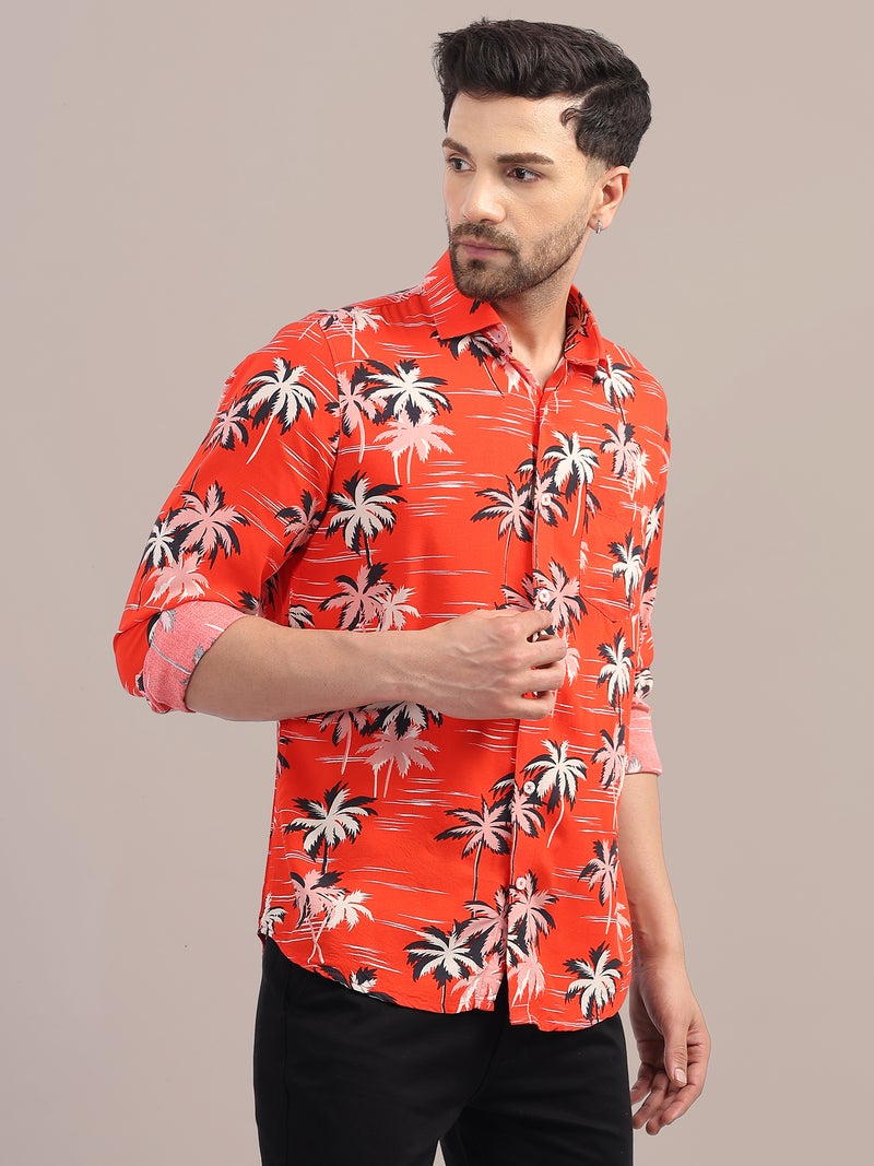 AMSWAN-FULL-SLEEVE-MENS-RAYON-SHIRT-WITH-RED-FLOWER-PRINT - Image 4