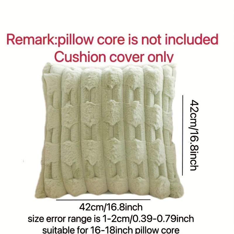 2pcs Gray Solid Color Bohemian Style Plush Sofa Throw Pillow Covers 16.8x16.8inch Soft Cushion Covers For Bedroom Home Decoration Camping Outdoor - Image 3